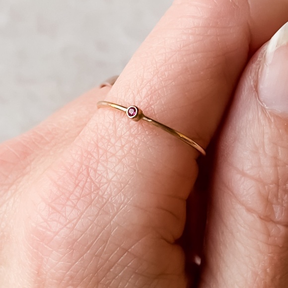 Catbird NYC Jewelry - Petite Ruby & Solid 14k Gold Ring